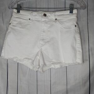 Abercrombie & Fitch The Boyfriend Mid Rise White Dem Raw Hem Shorts